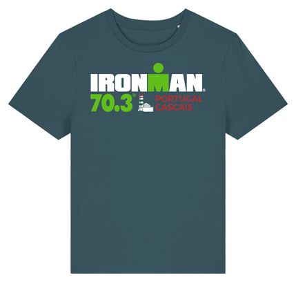 Camiseta de manga corta Ironman 70.3 Portugal-Cascais Azul Turquesa para mujer