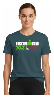 Camiseta de manga corta Ironman 70.3 Portugal-Cascais Azul Turquesa para mujer
