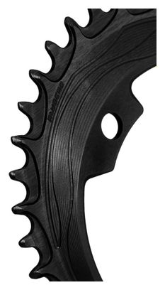 Plato Alugear Aero Round 110 BCD 4 tornillos Asimétrico Shimano 12 velocidades Negroj
