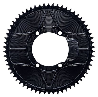 Plato Alugear Aero Round 110 BCD 4 tornillos Asimétrico Shimano 12 velocidades Negroj