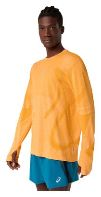 Asics Road Seamless Langarm-Shirt Orange für Herren
