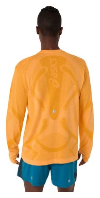 Asics Road Seamless Langarm-Shirt Orange für Herren