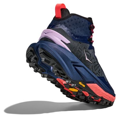 Zapatillas de senderismo Hoka Mafate Hike azul/rojo para mujer