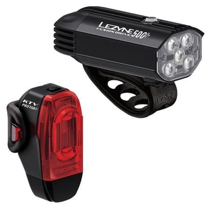 Par de luces Lezyne Fusion Drive 500+/ KTV Drive Pro+ Negro