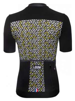 Maglia da donna a manica corta LeBram Iron Cross nera gialla vestibilità sartoriale