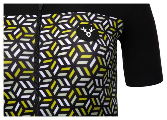 Maglia da donna a manica corta LeBram Iron Cross nera gialla vestibilità sartoriale