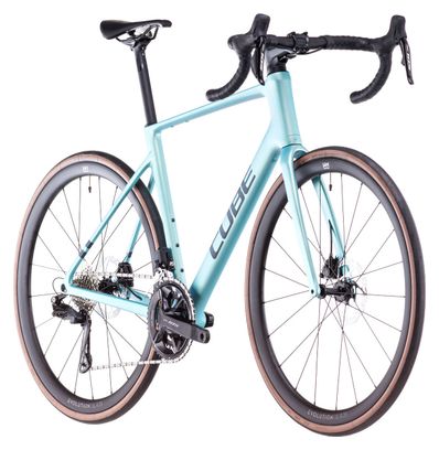 Vélo de Route Cube Attain C:62 SLX Shimano 105 Di2 12V 700 mm Bleu Lagoon 2025