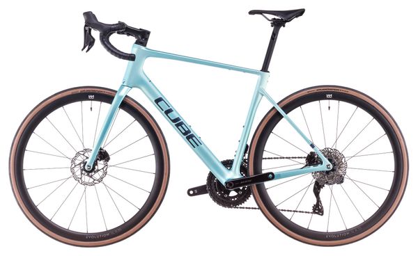 Vélo de Route Cube Attain C:62 SLX Shimano 105 Di2 12V 700 mm Bleu Lagoon 2025