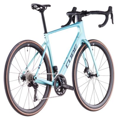 Vélo de Route Cube Attain C:62 SLX Shimano 105 Di2 12V 700 mm Bleu Lagoon 2025