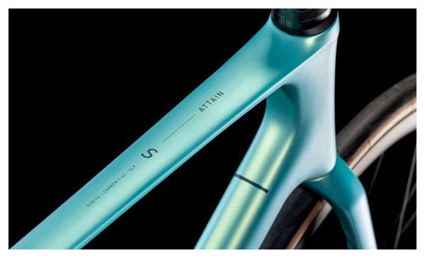 Vélo de Route Cube Attain C:62 SLX Shimano 105 Di2 12V 700 mm Bleu Lagoon 2025