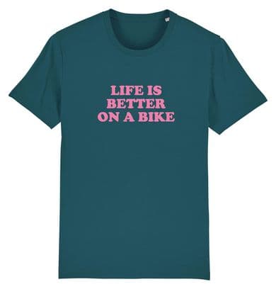 T-Shirt Unisexe Çois 'Life is Better on a Bike' Vert