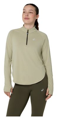 Asics Nagino Run Women's Khaki 1/4-Zip Top