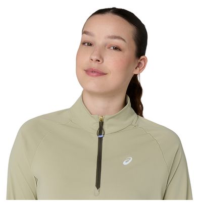 Asics Nagino Run Women's Khaki 1/4-Zip Top