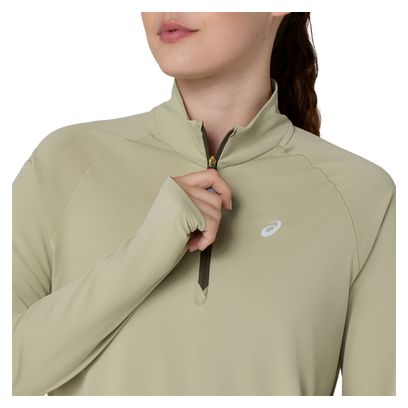 Asics Nagino Run Women's Khaki 1/4-Zip Top