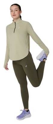 Asics Nagino Run Women's Khaki 1/4-Zip Top