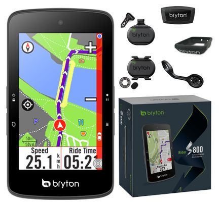 Compteur GPS Bryton Rider S800T (+ Ceinture cardio / Capteurs Cadence & Vitesse)