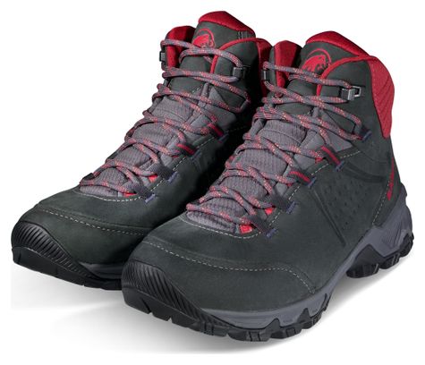 Zapatos de senderismo Mammut Nova IV Mid Gore-Tex Negro/Rojo Mujer