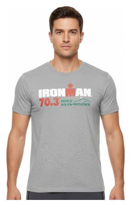 T-Shirt Manches Courtes Ironman 70.3 En Provence Aix Courtes Gris Homme