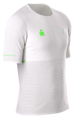Maglietta Compressport Pro Racing Ironman 2026 bianca da uomo