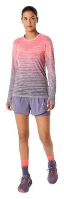 Maillot manches longues Asics Seamless Corail/Violet Femme