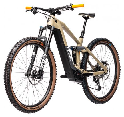 Cube Stereo Hybrid 140 HPC SL 625 Electric Full Suspension MTB Shimano XT 12S 625 Wh 29'' Beige Grey Orange 2021