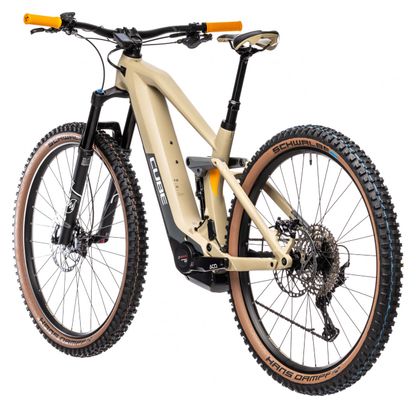 Cube Stereo Hybrid 140 HPC SL 625 Electric Full Suspension MTB Shimano XT 12S 625 Wh 29'' Beige Grey Orange 2021