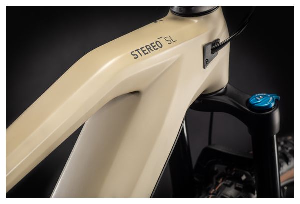 Cube Stereo Hybrid 140 HPC SL 625 Electric Full Suspension MTB Shimano XT 12S 625 Wh 29'' Beige Grey Orange 2021