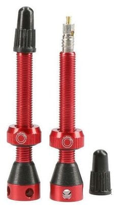 TUBOLIGHT paire de valves tubeless 50mm VTT Rouges