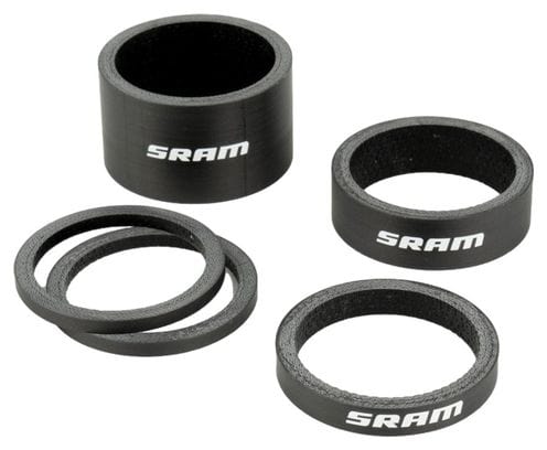 Sram Carbon Headset Spacers Black White Logo (2.5 x2 - 5 - 10 and 20 mm)