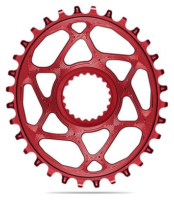 Plateau Narrow Wide Ovale AbsoluteBlack Mono Direct Mount Chainring pour Transmissions Shimano 12 V Rouge