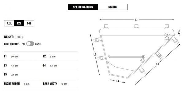 Apidura Expedition Full Telaio Pack 12L