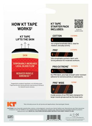 Kinesiologie-Tapes KT Tape Starter Pack Schwarz (x10)