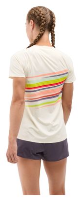 Camiseta de manga corta Hoka Race Day blanca para mujer