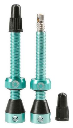 TUBOLIGHT paire de valves tubeless 50mm VTT turquoises