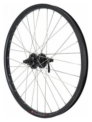 ROUE VTT 24  ARRIERE DOUBLE PAROI MOY SHIMANO M475 DISC 6TROUS CASSETTE 8-9-10V. RAYON INOX