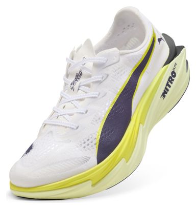 Zapatillas de running Puma Deviate Nitro Elite 4 Blanco/Amarillo Mujer