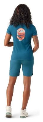 Smartwool DenSkylGrapic Blue Short Sleeve Baselayer for Women