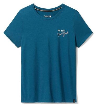 Smartwool DenSkylGrapic Camiseta interior de manga corta para mujer Azul