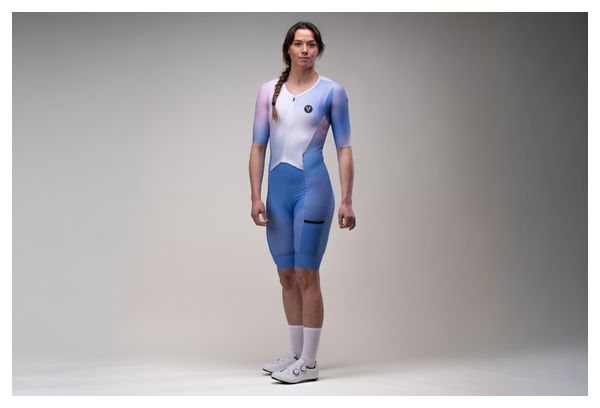 Traje triatlón para mujer LeBram Race para largas distancias, azul