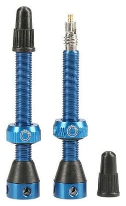 TUBOLIGHT paire de valves tubeless 50mm VTT bleues