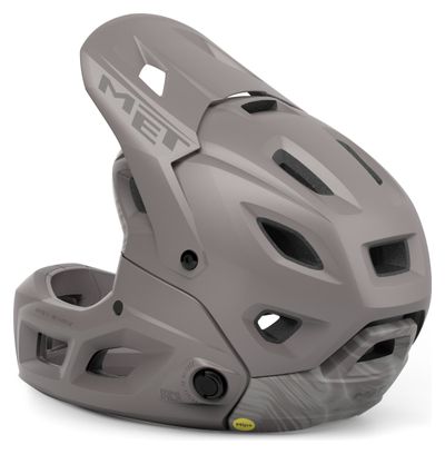 Casque avec Mentonnière Amovible Met Parachute MCR Mips Gris Mat