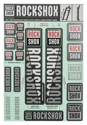 Kit de adhesivos para horquillas Rockshox de 30/32 mm Blanco