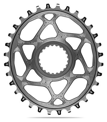 Plateau Narrow Wide Ovale AbsoluteBlack Mono Direct Mount Chainring pour Transmissions Shimano 12 V Gris