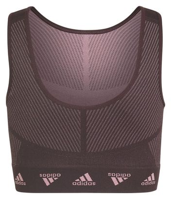 Débardeur d'entraînement court sans couture fille adidas Aeroknit