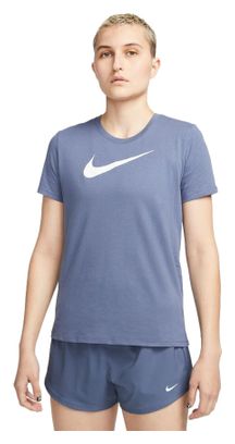 Damen Nike Dri-Fit Swoosh Kurzarmtrikot Blau