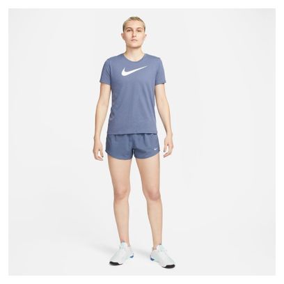 Damen Nike Dri-Fit Swoosh Kurzarmtrikot Blau