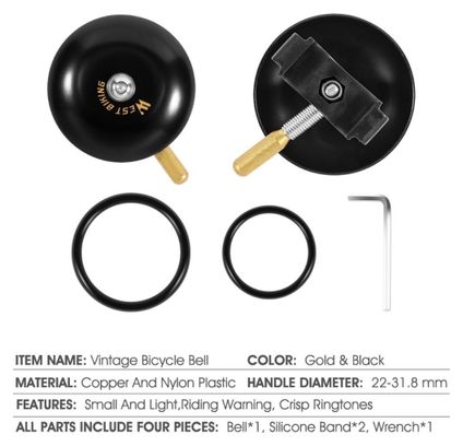 Bike bell vintage retro handlebar sound light