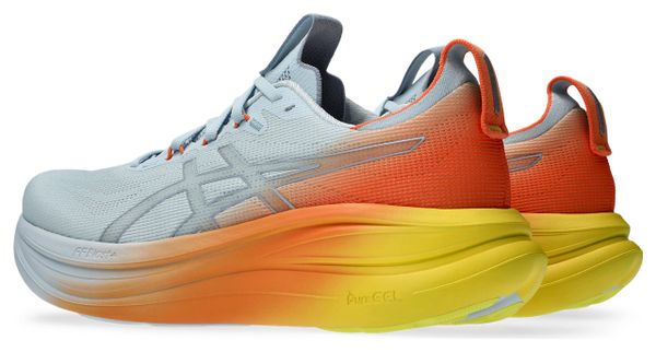 Asics Gel-Nimbus 28 Sunny Sizzle Running Shoes, Blue/Orange/Yellow, Men's