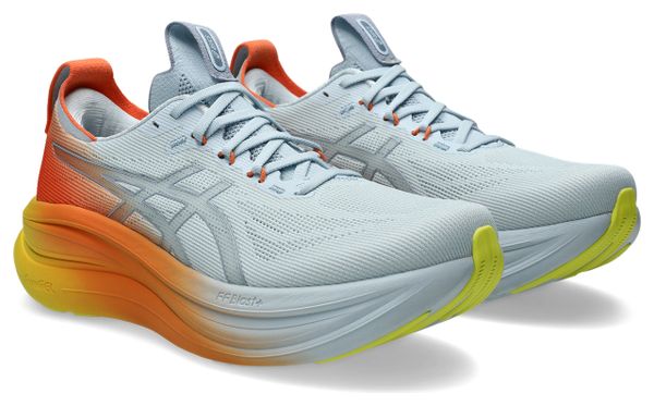 Asics Gel-Nimbus 28 Sunny Sizzle Running Shoes, Blue/Orange/Yellow, Men's