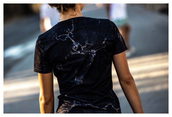 T-Shirt De Sport Manches Courtes Rogelli Marble - Femme - Noir